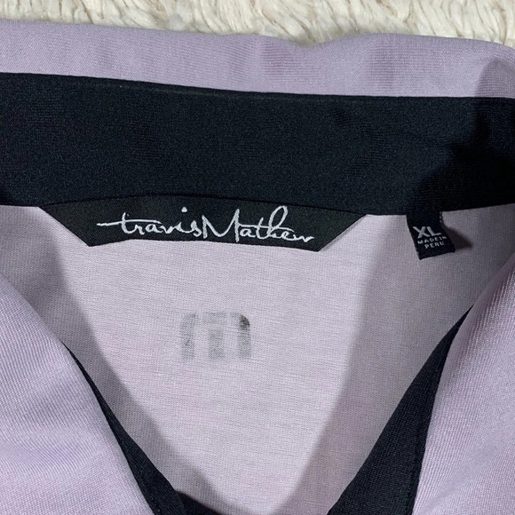 Travis Mathew polo tech golf lavender purple size XL diamond argyle cotton poly - Picture 2 of 6